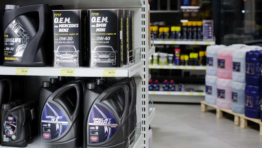 Engine Oils on Store Shelves